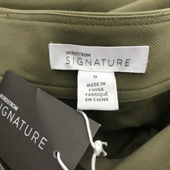 New Nordstrom Signature Skirt 00 Olive Green - Picture 6 of 7
